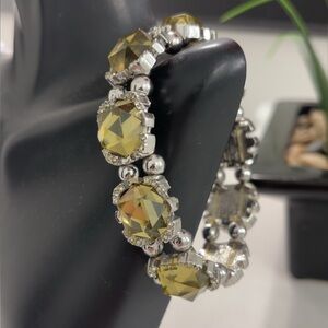 Silver Tone Sparkly Elegant Stretch Bracelet